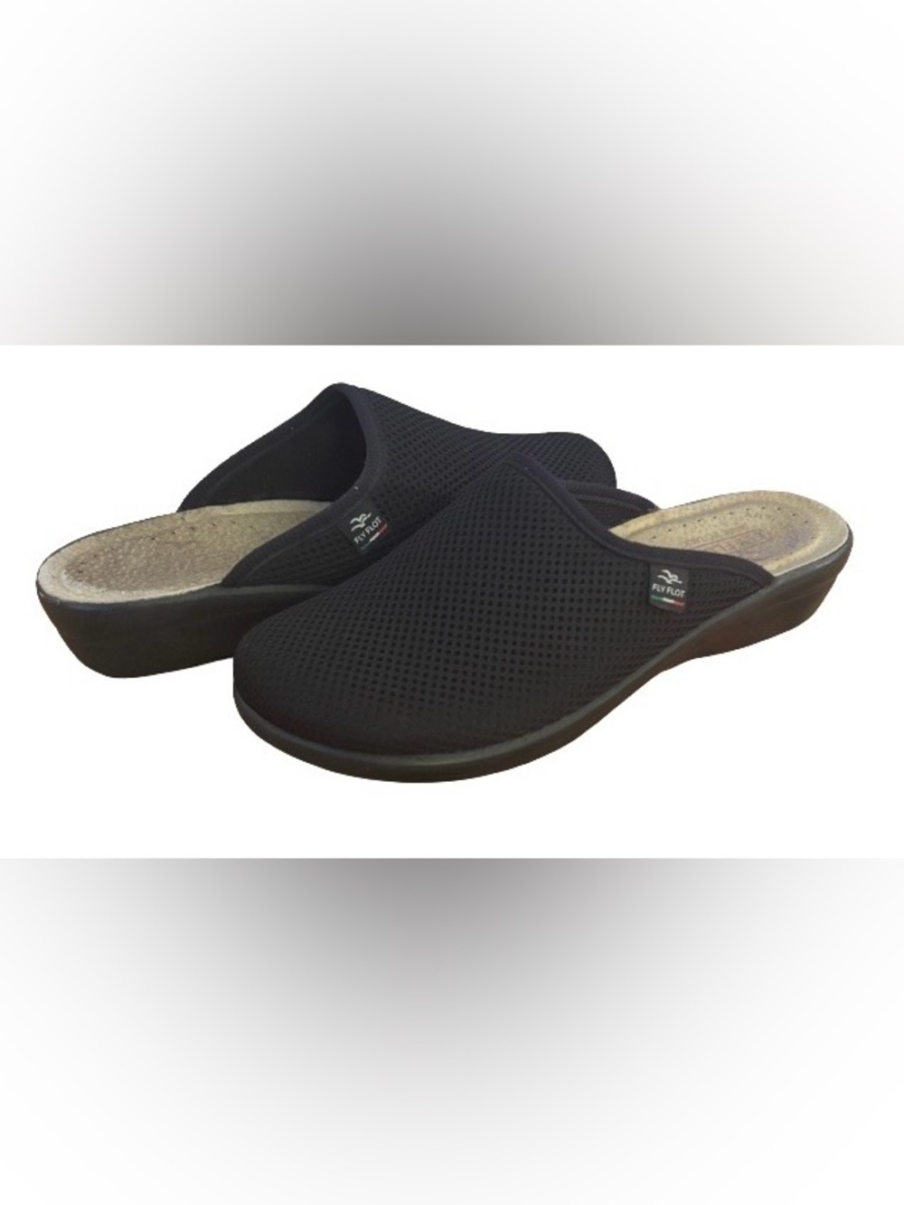 Fly Flot Anti Shock Anatomic WM blk mesh slip on clogs SZ 7.5 comfort loungewear
